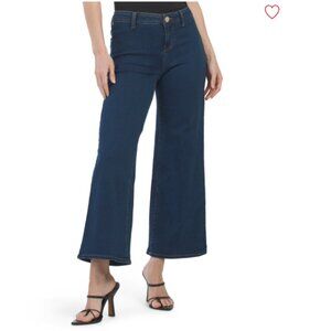 NEW 1822 DENIM Wide Leg women Jeans With Back Patch Pockets blue 252